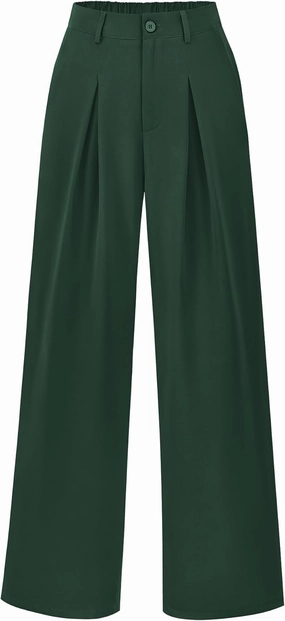 BTFBM Women High Waist Palazzo Pants Casual Wide Leg Trousers Button Down Loose Work Office Business Suit Pant Pockets