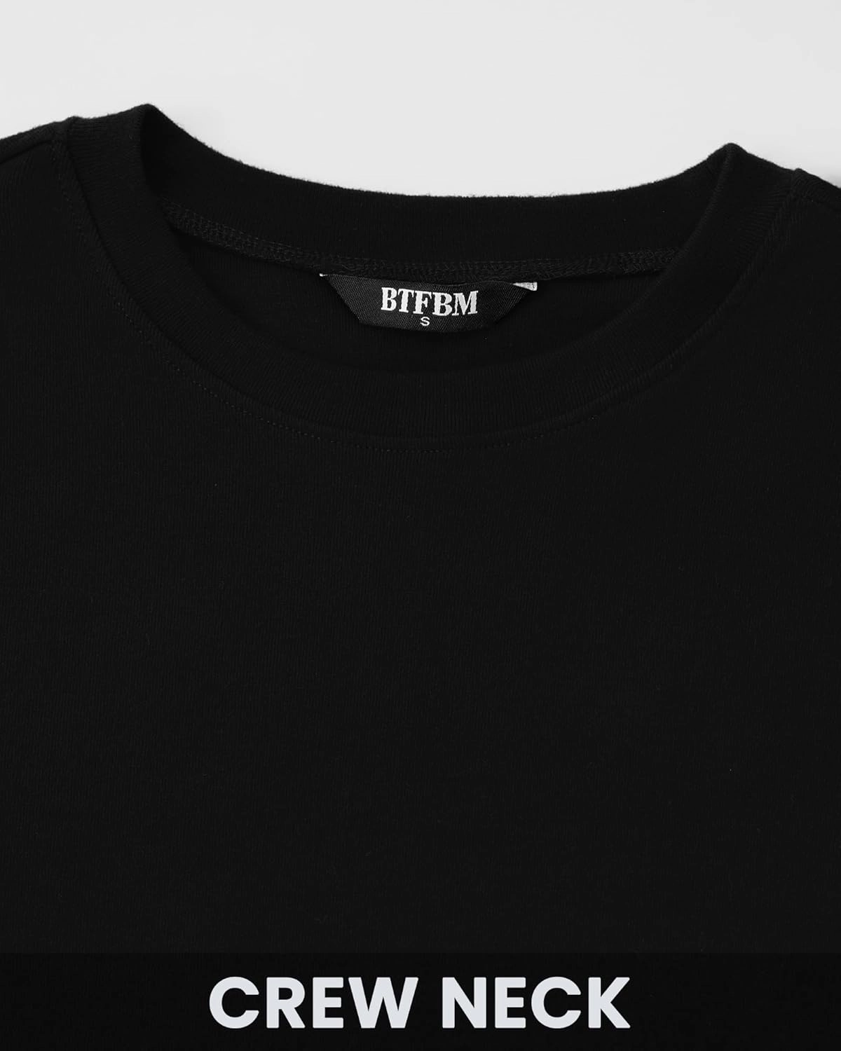 BTFBM Womens Casual Long Sleeve Tops Spring Fall 2025 Crew Neck Workout Shirt Stretchy Slim Fit Basic Y2K Going Out Top