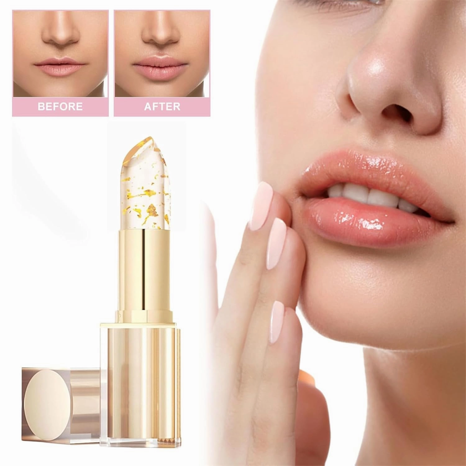 Bymolia Color Changing Lipstick,Bymolia Transferproof Color Changing Lipstick,Bimolia Lip stick Transparente,By Molia Gold Crystal Color Changing Lip stick (1Pcs,1 Fl Oz (Pack of 1))