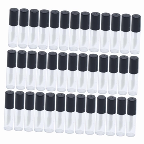CANIGHT 50pcs Clear Empty Lip Gloss Bottles Brush Refillable Mini Lip Balm Containers for Lipstick Samples Lightweight Tubes Leak Design