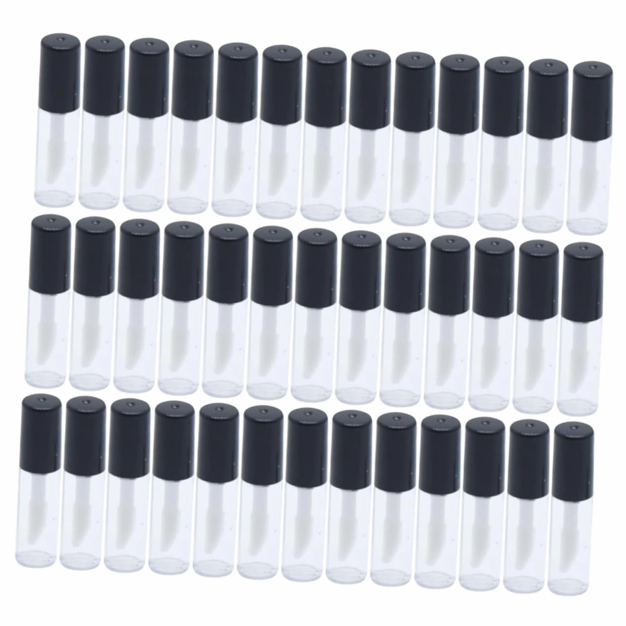 CANIGHT 50pcs Clear Empty Lip Gloss Bottles Brush Refillable Mini Lip Balm Containers for Lipstick Samples Lightweight Tubes Leak Design