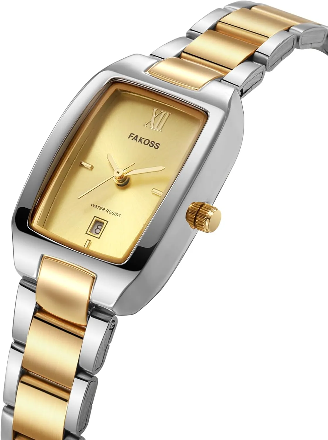 CARLIEN Gold Silver Tone Small Luxury Analog Quartz Watches for Women Calendar Waterproof Stainless Steel Ladies Bracelet Wristwatch