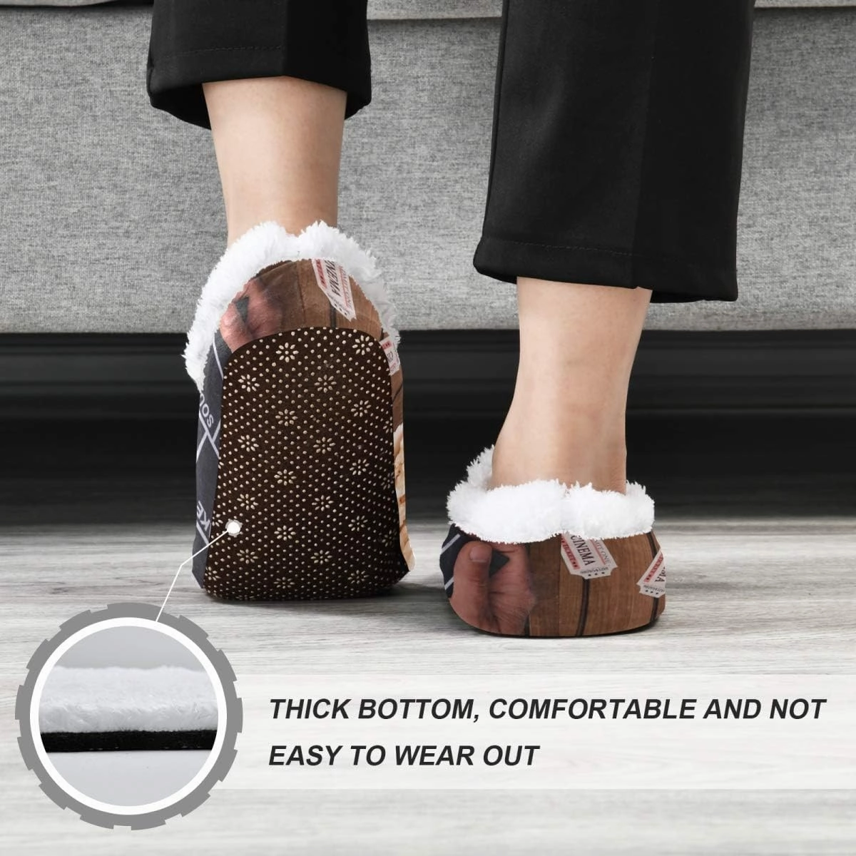 Cartoon Slippers for Women and Men, Womens Coral Fleece Indoor Slippers