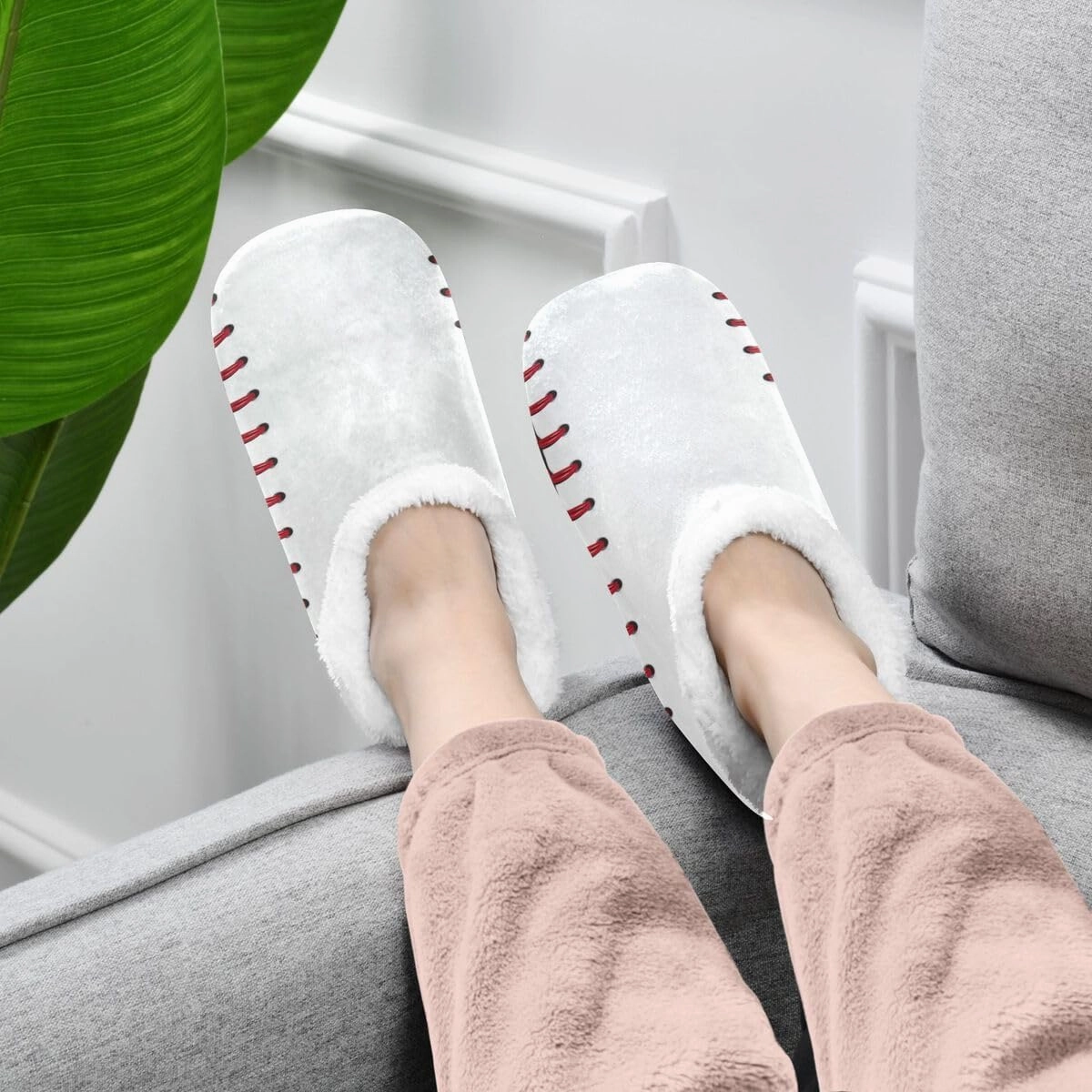 Cartoon Slippers for Women and Men, Womens Coral Fleece Indoor Slippers