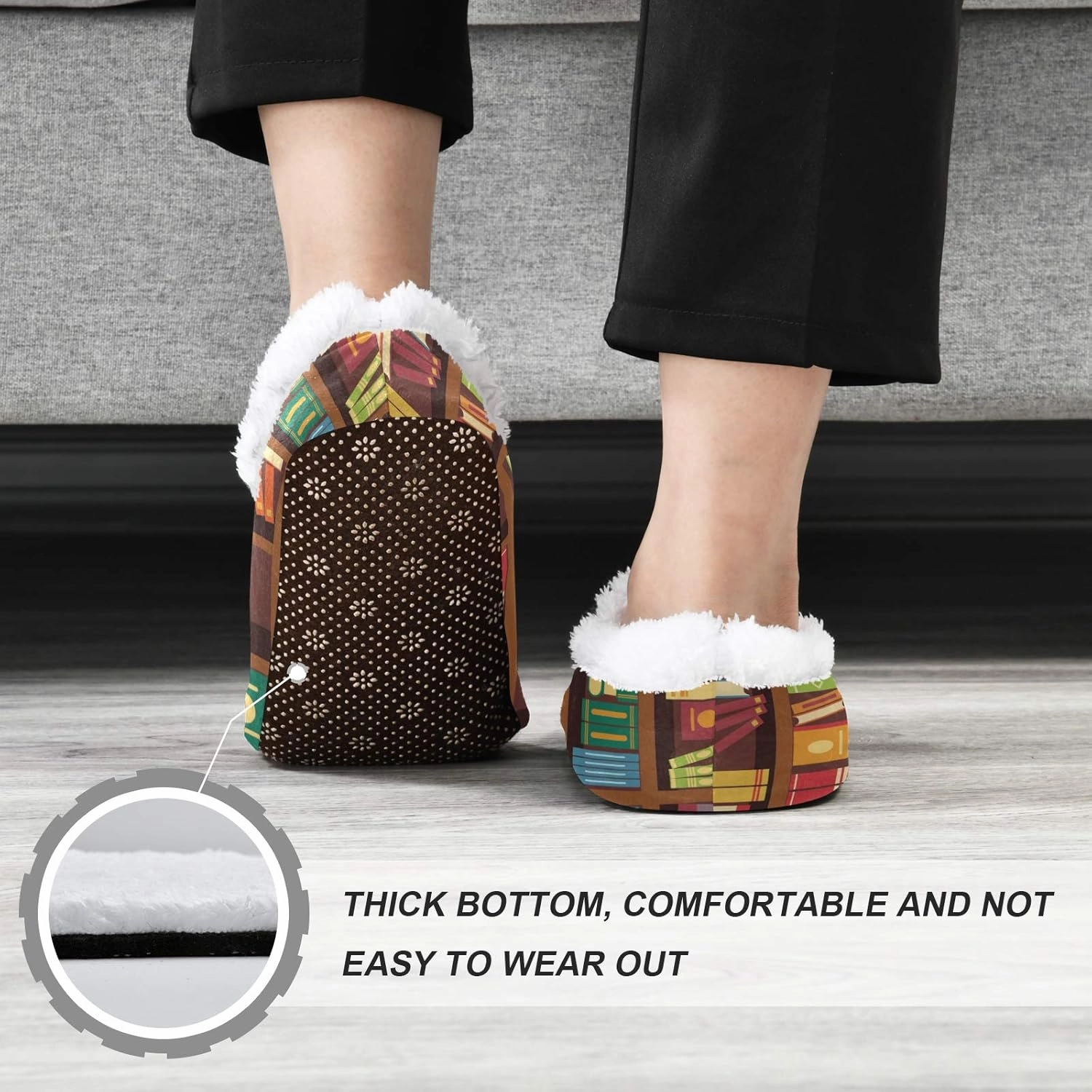 Cartoon Slippers for Women and Men, Womens Coral Fleece Indoor Slippers