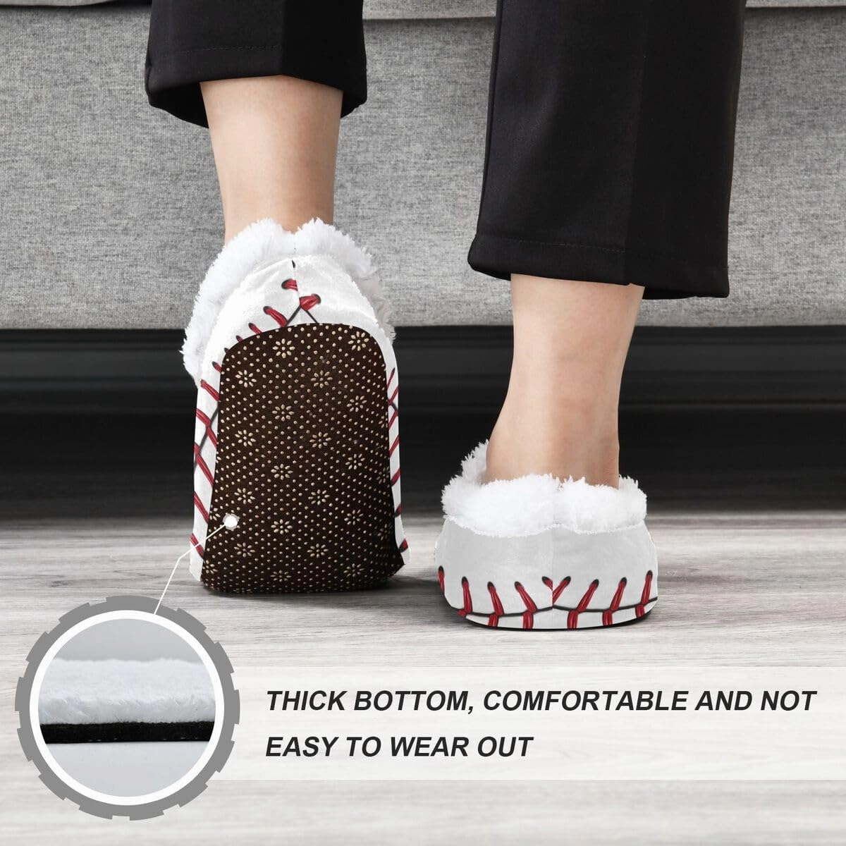 Cartoon Slippers for Women and Men, Womens Coral Fleece Indoor Slippers