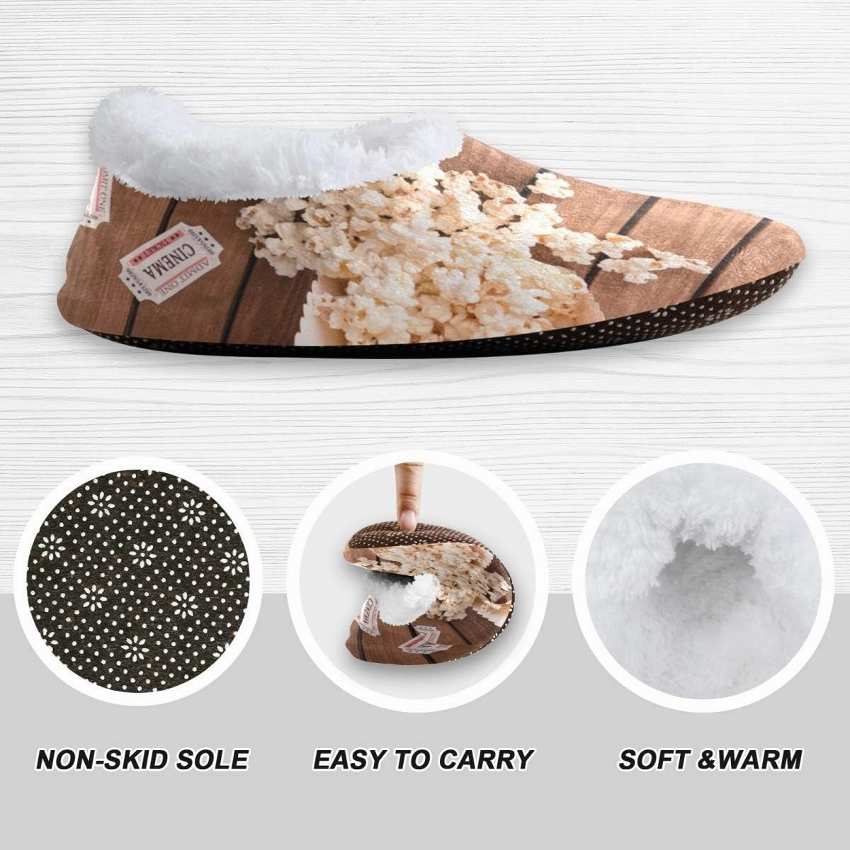 Cartoon Slippers for Women and Men, Womens Coral Fleece Indoor Slippers