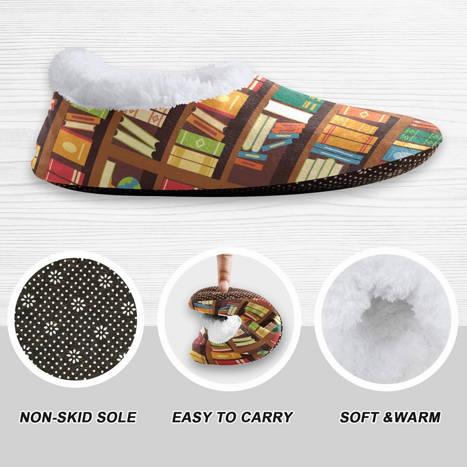 Cartoon Slippers for Women and Men, Womens Coral Fleece Indoor Slippers