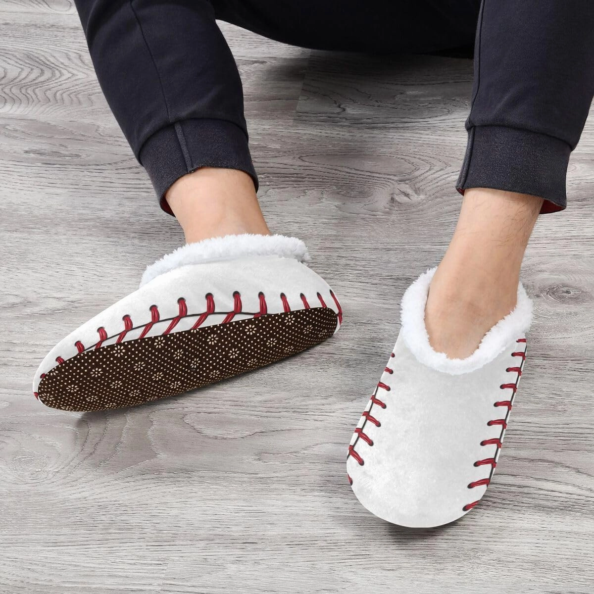 Cartoon Slippers for Women and Men, Womens Coral Fleece Indoor Slippers