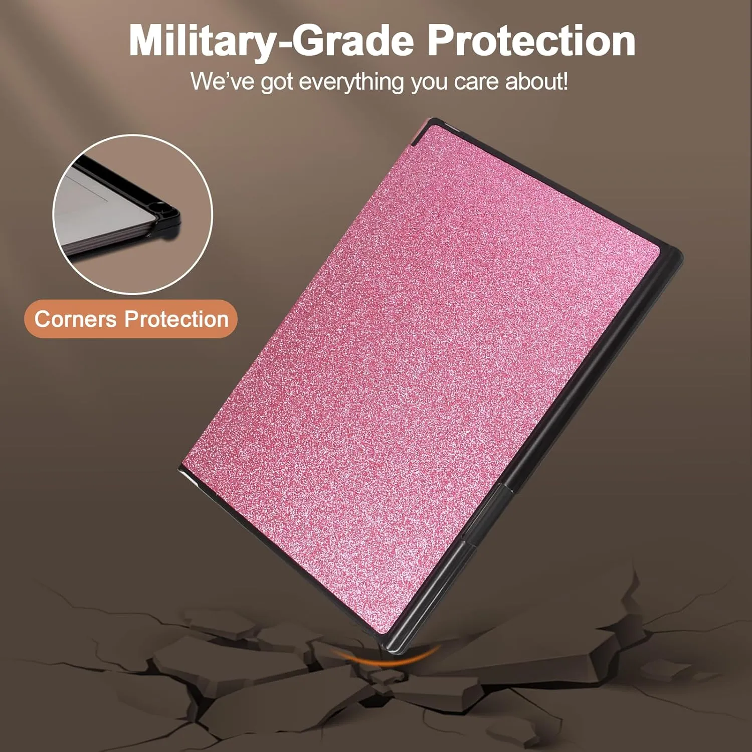 Caweet Case for Remarkable Paper Pro 11.8" 2024, Slim Hard Back Shell Protective Book Folio Cover with Built-in Pen Holder and Auto Wake/Sleep, Glitter Pink
