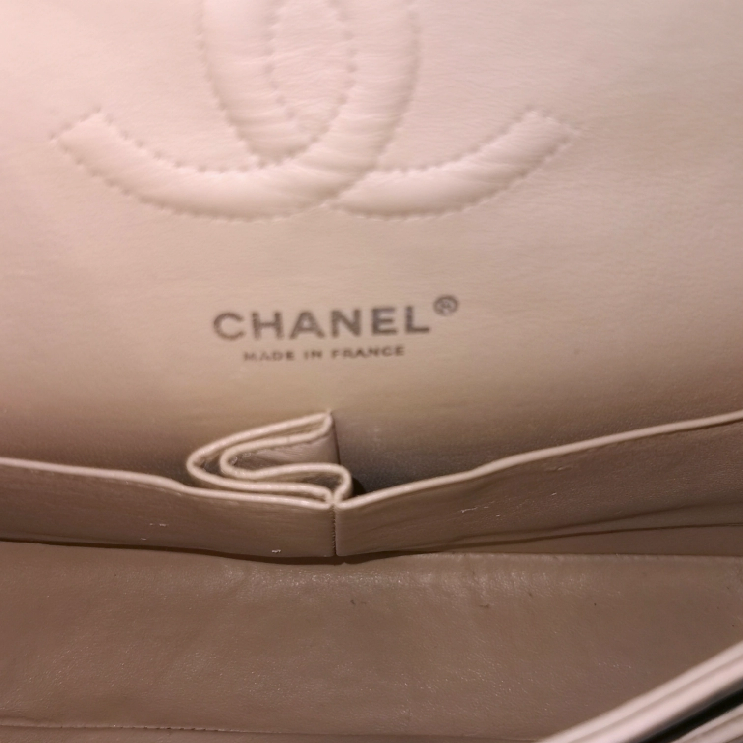 Chanel Classic Double Flap Medium Beige Caviar Silver