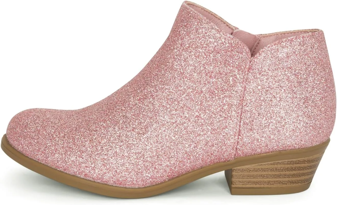 Chariot & Co - Garza IIS- Girls/Kids/Childrens Round Toe Stacked Heel Zipper Western Ankle Boot