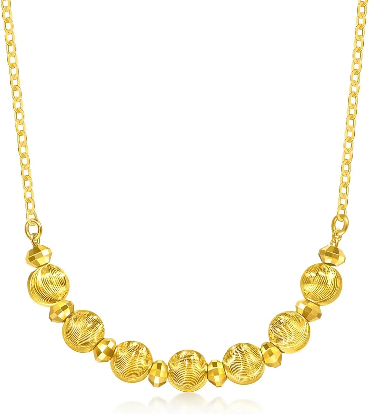 CHOW SANG SANG 999 24K Solid Gold Daily Essense Beaded Necklace for Women Size 47cm 95481N Price-by-Weight 3.74g Gold