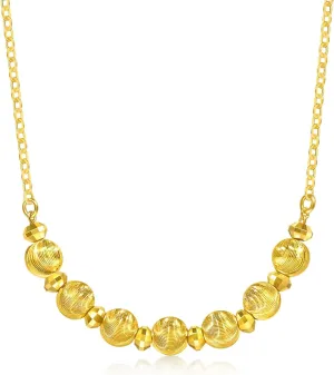 CHOW SANG SANG 999 24K Solid Gold Daily Essense Beaded Necklace for Women Size 47cm 95481N Price-by-Weight 3.74g Gold