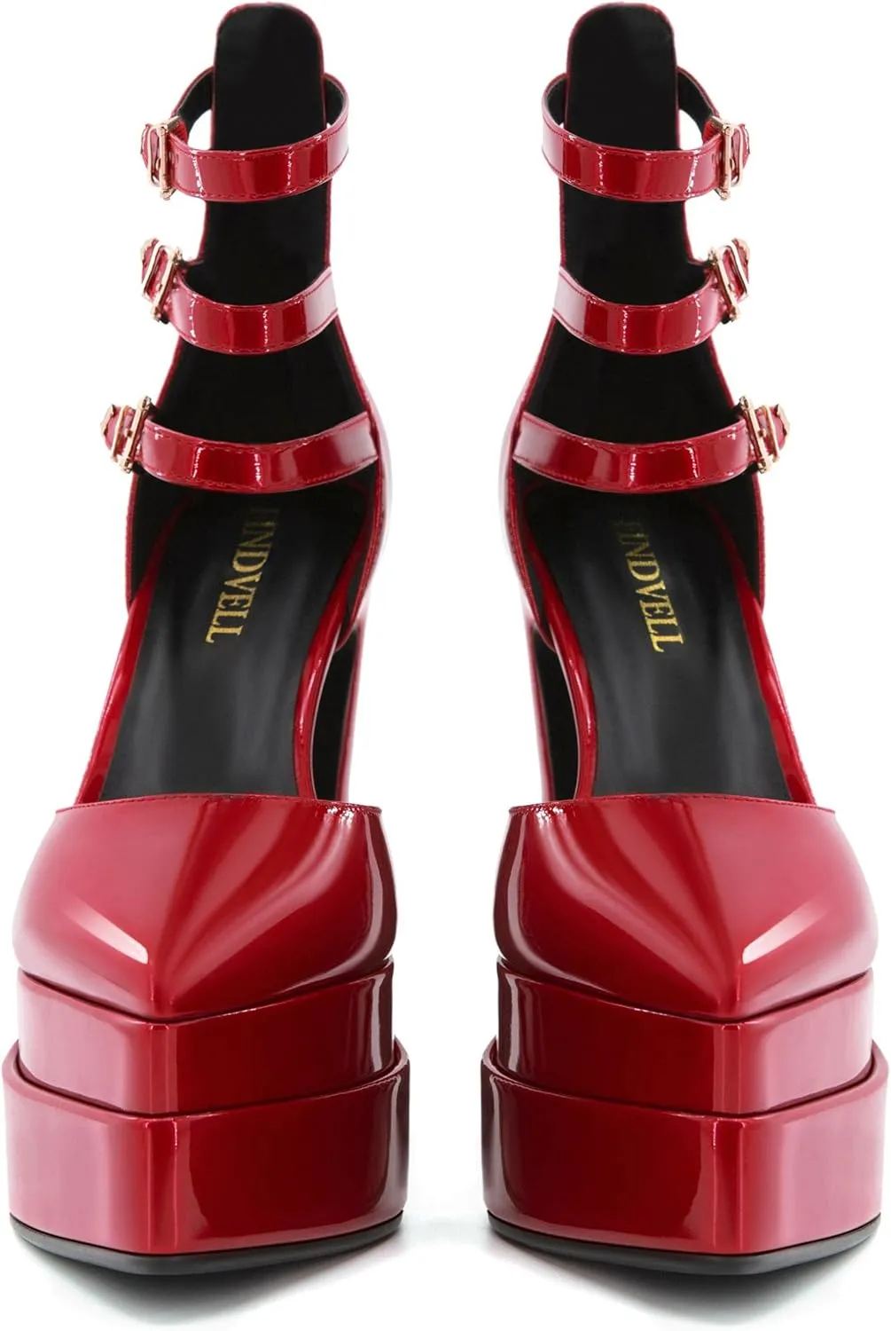 Chunky Platform Heels for Women Pumps Hot Pink Block High Heels Dress Closed Toe Ankle Strap Rhinestone Wedding Shoes Sandals