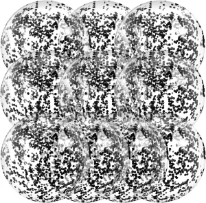 Civaner 10 Pieces Inflatable Beach Balls 16 Inch Glitter Summer Swimming Pool Balls Wedding Outdoor Decor Ornaments Floatable Confetti Decoration for Beach Xmas Party Favor(Black,Glitter)