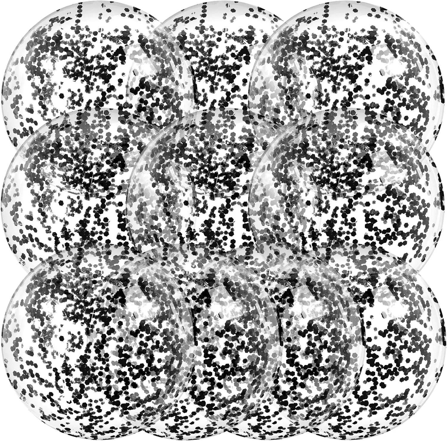 Civaner 10 Pieces Inflatable Beach Balls 16 Inch Glitter Summer Swimming Pool Balls Wedding Outdoor Decor Ornaments Floatable Confetti Decoration for Beach Xmas Party Favor(Black,Glitter)