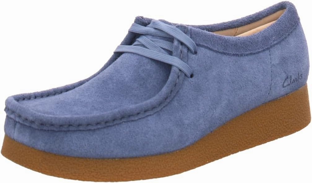 Clarks Wallabeeevo Women's Trainers, Blue Suede, 9.5 Women