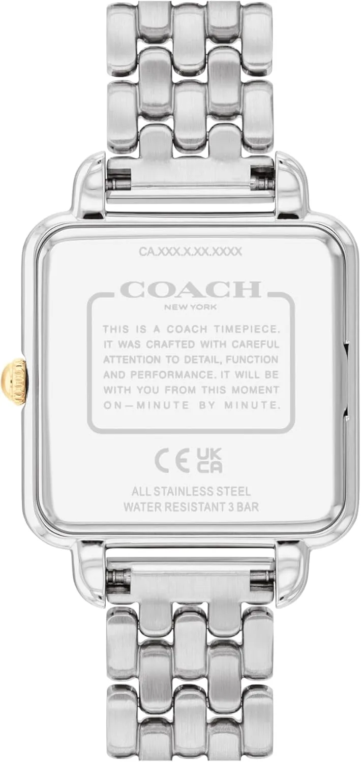 COACH Cass Women's 2H Quartz Watch - 28mm Square Stainless Steel Bracelet - Premium Fashion Timepiece - Gift for Her