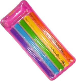 Coconut Outdoor Glitter Rainbow Pool Lounger – Inflatable Raft – Durable Long Lasting Lounger Float and Water Toy – Fun Decoration for Parties, Events – Ages 8  Years
