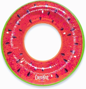 CocoNut Float Glitter Citrus Pool Floats – Inflatable Ring Floats – Durable Long Lasting 3.5 Foot Lounge Tubes and Water Toys – Colorful Decorations for Summer Parties, Events – Ages 8  Years