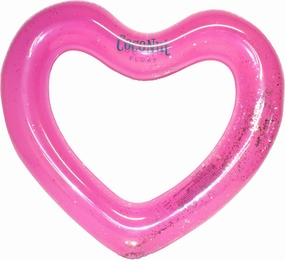 CocoNut Float Glitter Heart Pool Floats – Inflatable Pool Rings – Durable Long Lasting Lounge Tubes and Water Toys – Fun Decoration for Parties, Events – Ages 8  Years