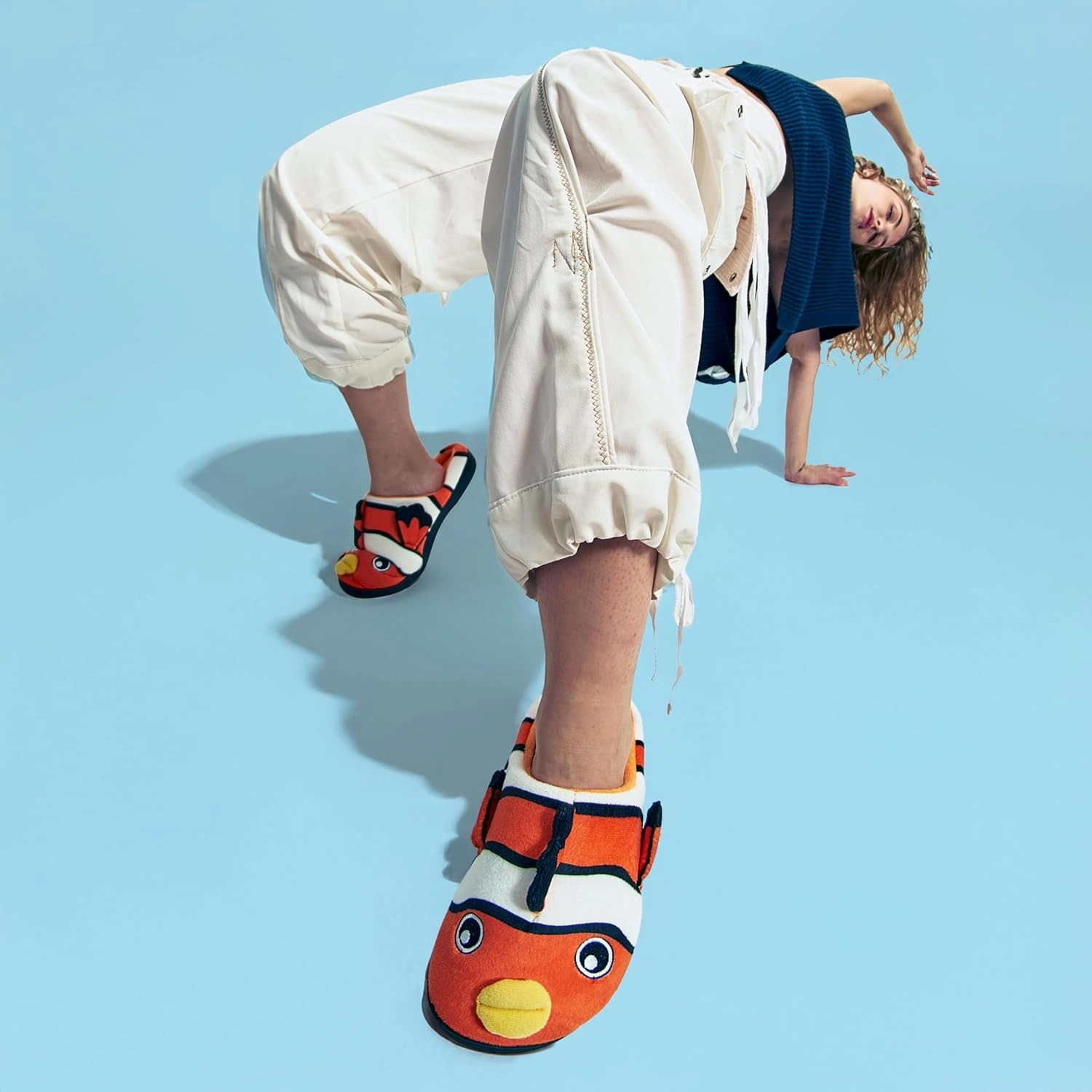 Coddies Clownfish Slippers | Funny Fish Slippers for Men, Women & Kids | Plush Animal House Shoes - Memory Foam Soles - Christmas Gifts