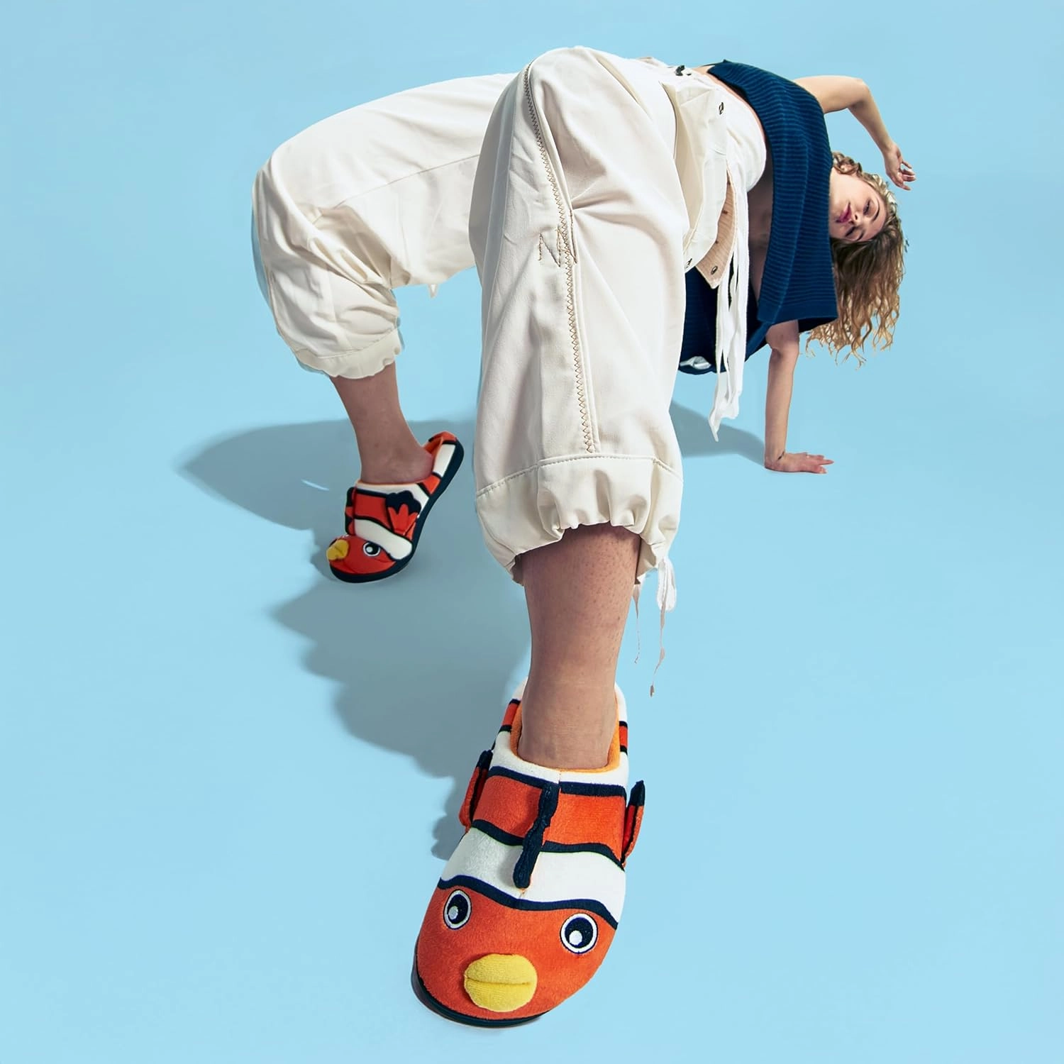 Coddies Clownfish Slippers | Funny Fish Slippers for Men, Women & Kids | Plush Animal House Shoes - Memory Foam Soles - Christmas Gifts