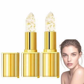 Color Changing Lipstick, Color Changing Lipstick Gold Foil for Women, Transferproof Color Changing Lipst, Long Lasting 24 Hours Moisturizing (2Pcs)