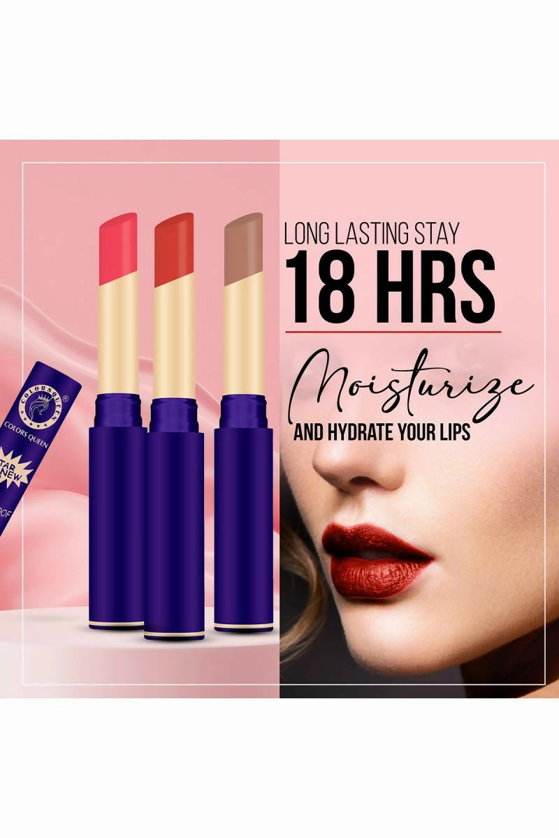 Colors Queen Queen Lips Matte Lipstick Long Lasting Lipstick - 2.4gm (Pink)