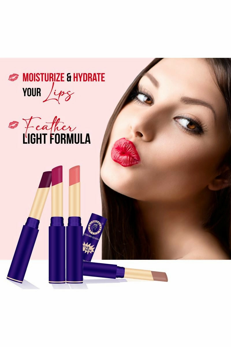 Colors Queen Queen Lips Matte Lipstick Long Lasting Lipstick - 2.4gm (Pink)