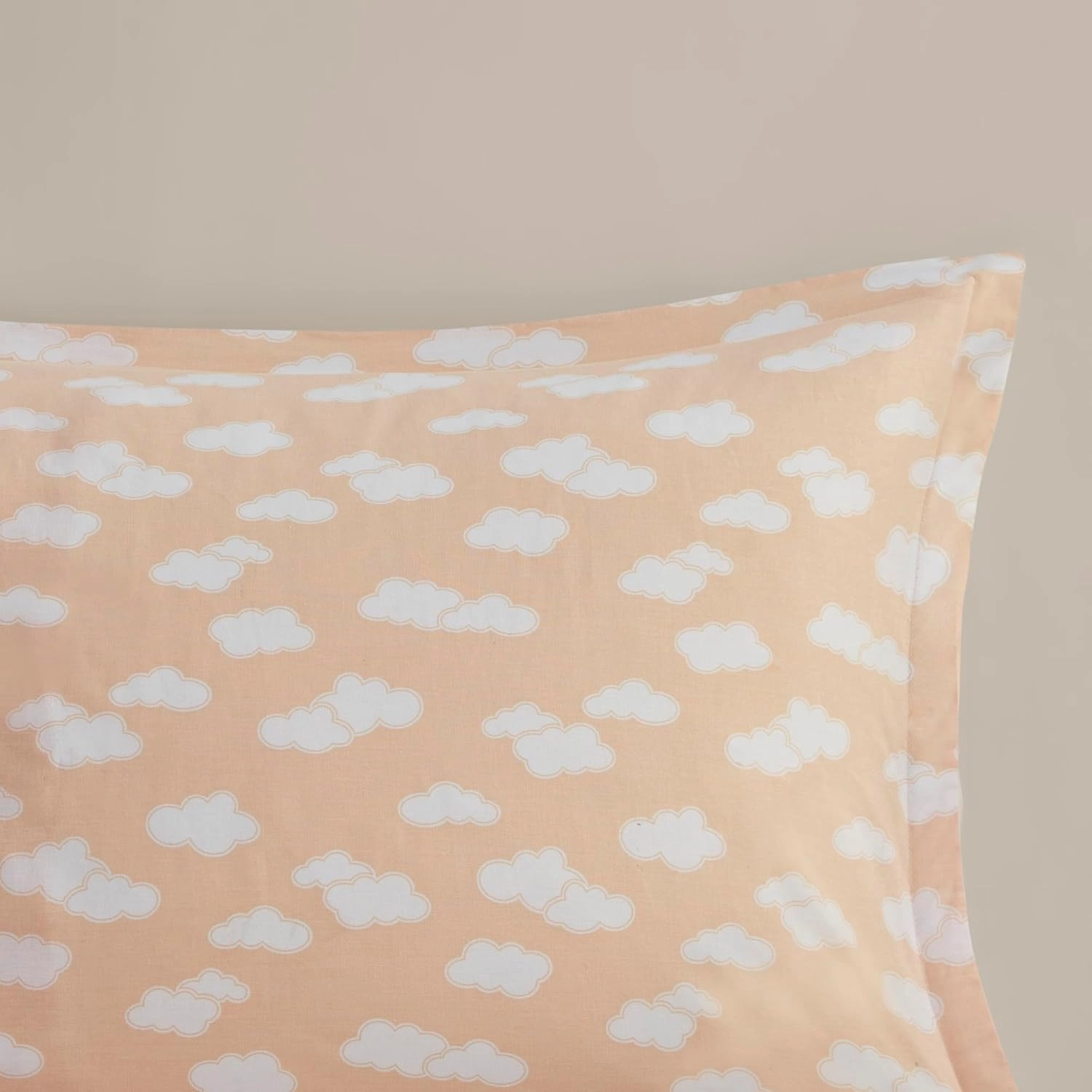 Comforter Sets, Sun, Smiling Emoji, Rainbow & Clouds Cartoon Reversible Print, Down Alternative, All Season Bedding, Matching Sham, Toss Pillow, Full/Queen Yellow/Coral 4 Piece