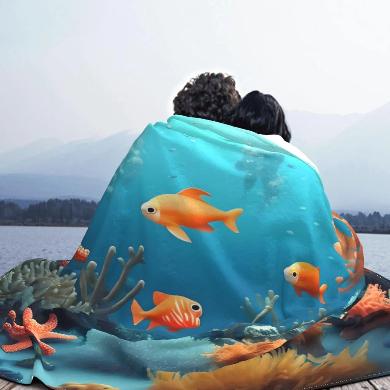 Coral Fish Underwater Super Soft Microfiber Flannel Blankets, Bed, Sofa Ultra Luxurious Warm and Cozy for All Seasons