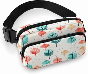 Coral And Teal Arrows Fanny Pack Belt Bag with Adjustable Strap Fashion Waist Bag for Outdoor Sports Hiking