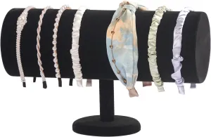Coward T-Bar Beige Headband Holder Organizer,Hairband Display Stand,Hairband Storage Rack for Girls And Women (detachable black velvet)