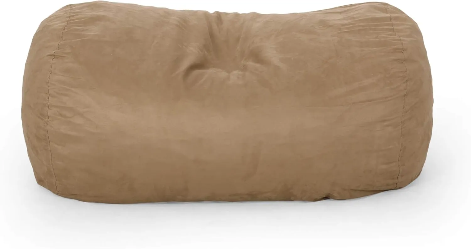 Cozy Microfiber Cylindrical Bean Bag for Relaxation and Comfort, Soft Foam Filling, for Living Rooms or Bedrooms, Beige