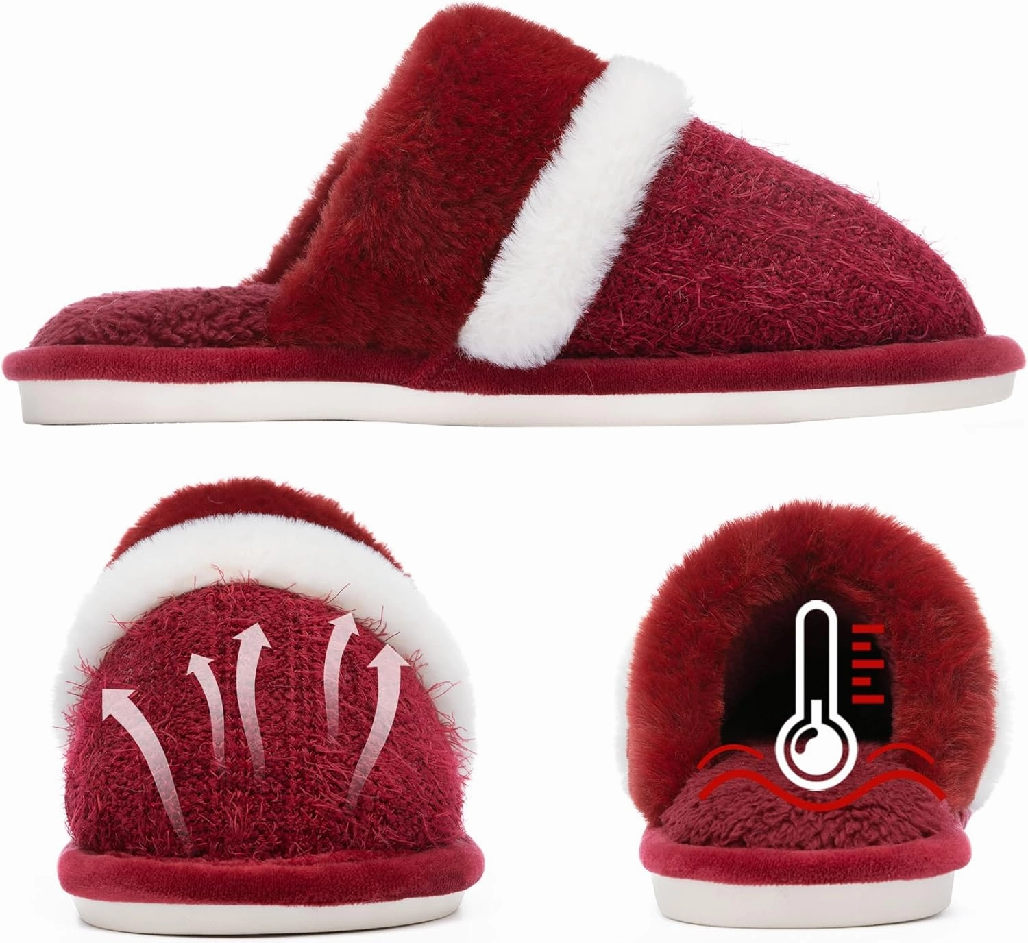 Cozy Slippers for Women Indoor and Outdoor Fuzzy House Shoes with Memory Foam Anti-Skid Sole Gifts for Women Mom Ladies