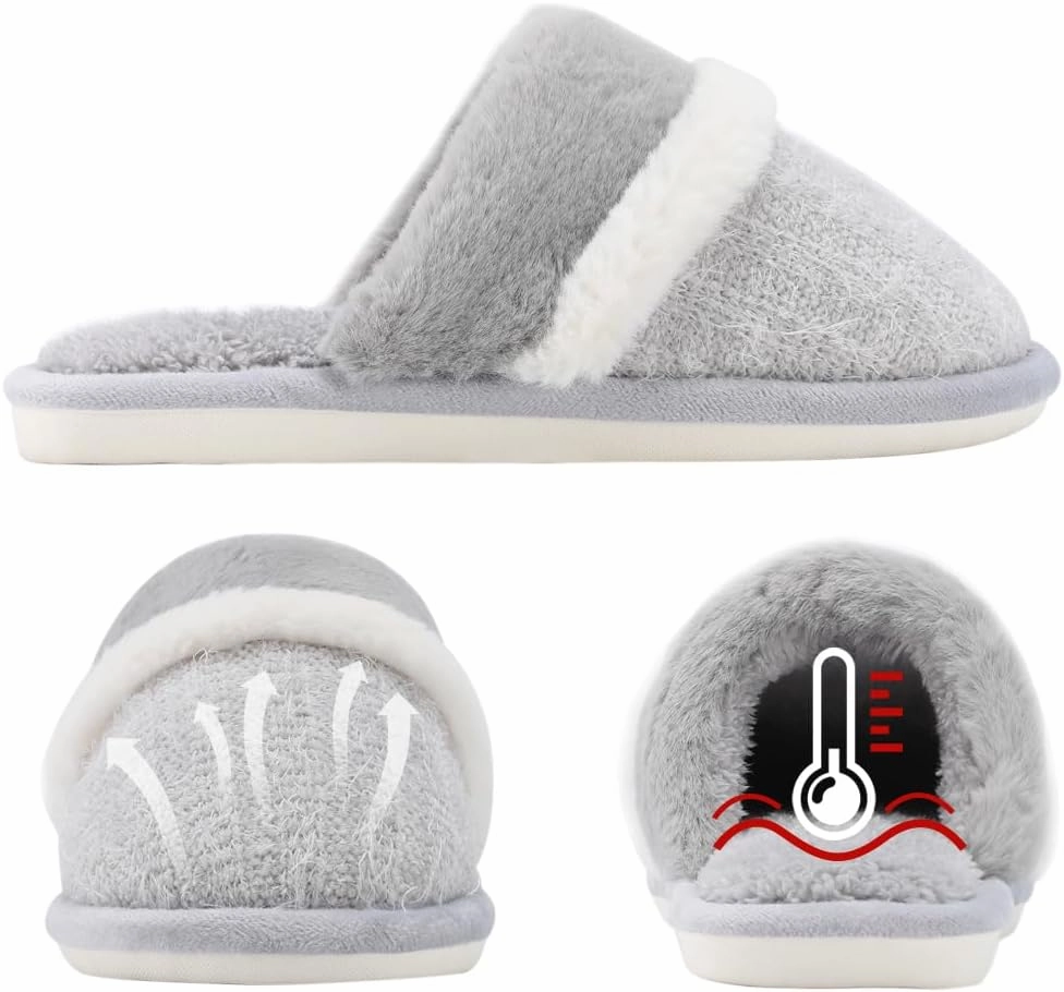 Cozy Slippers for Women Indoor and Outdoor Fuzzy House Shoes with Memory Foam Anti-Skid Sole Gifts for Women Mom Ladies