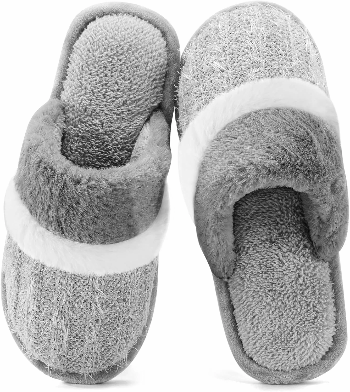 Cozy Slippers for Women Indoor and Outdoor Fuzzy House Shoes with Memory Foam Anti-Skid Sole Gifts for Women Mom Ladies