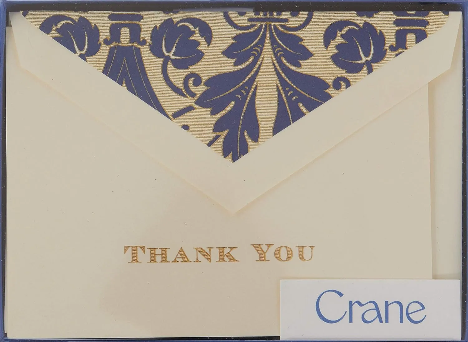 Crane & Co. Gold Hand Engraved Regency Thank You Note - Pack of 10 (CT1265),Ecruwhite