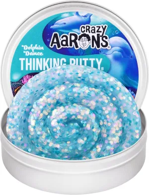 Crazy Aaron's Thinking Putty® - Dolphin Dance - See-Through Sensory Putty for Kids and Grown ups in a 4" Tin - Creative and Endless Fun, Stress Relief Therapy Toys, Never Dries Out - Made in USA