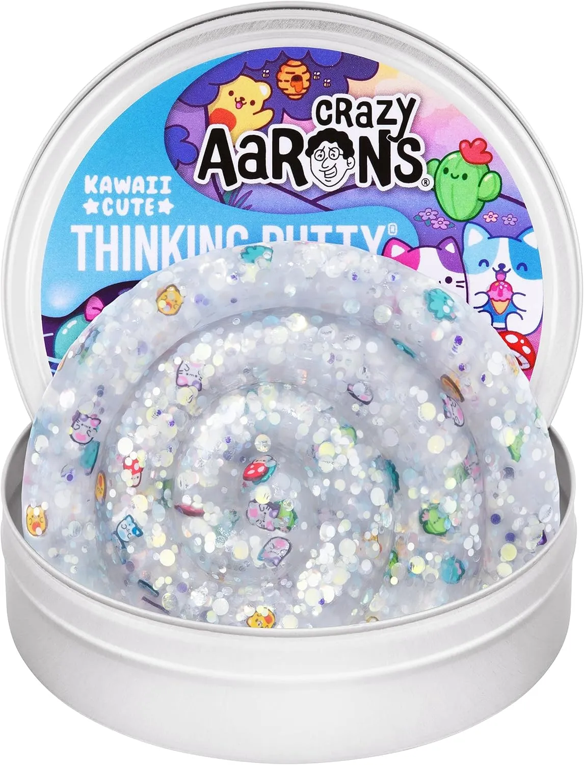 Crazy Aaron's Thinking Putty® - Kawaii Cute - See-Through Sensory Putty for Kids and Grown ups in a 4" Tin - Creative and Endless Fun, Stress Relief Therapy Toys, Never Dries Out - Made in USA