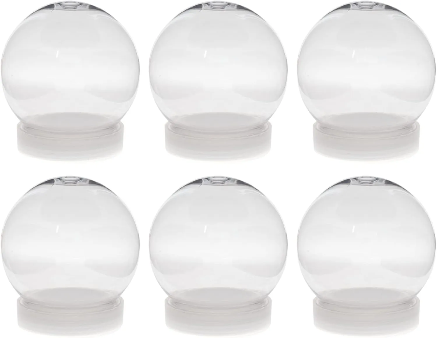 Creative Hobbies Pack of 6 (100mm) 4 Inch DIY Snow Globe Water Globe - Clear Plastic with Screw Off Cap | Perfect for DIY Crafts and Customization