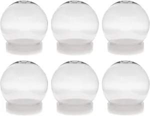 Creative Hobbies Pack of 6 (100mm) 4 Inch DIY Snow Globe Water Globe - Clear Plastic with Screw Off Cap | Perfect for DIY Crafts and Customization