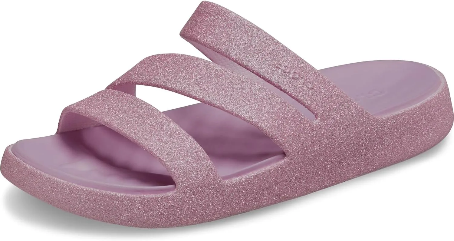 Crocs Women's Getaway Strappy Sandals, Pink Milk Glitter, 11
