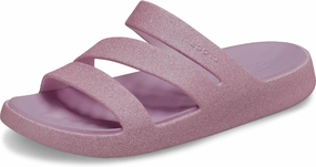 Crocs Women's Getaway Strappy Sandals, Pink Milk Glitter, 9