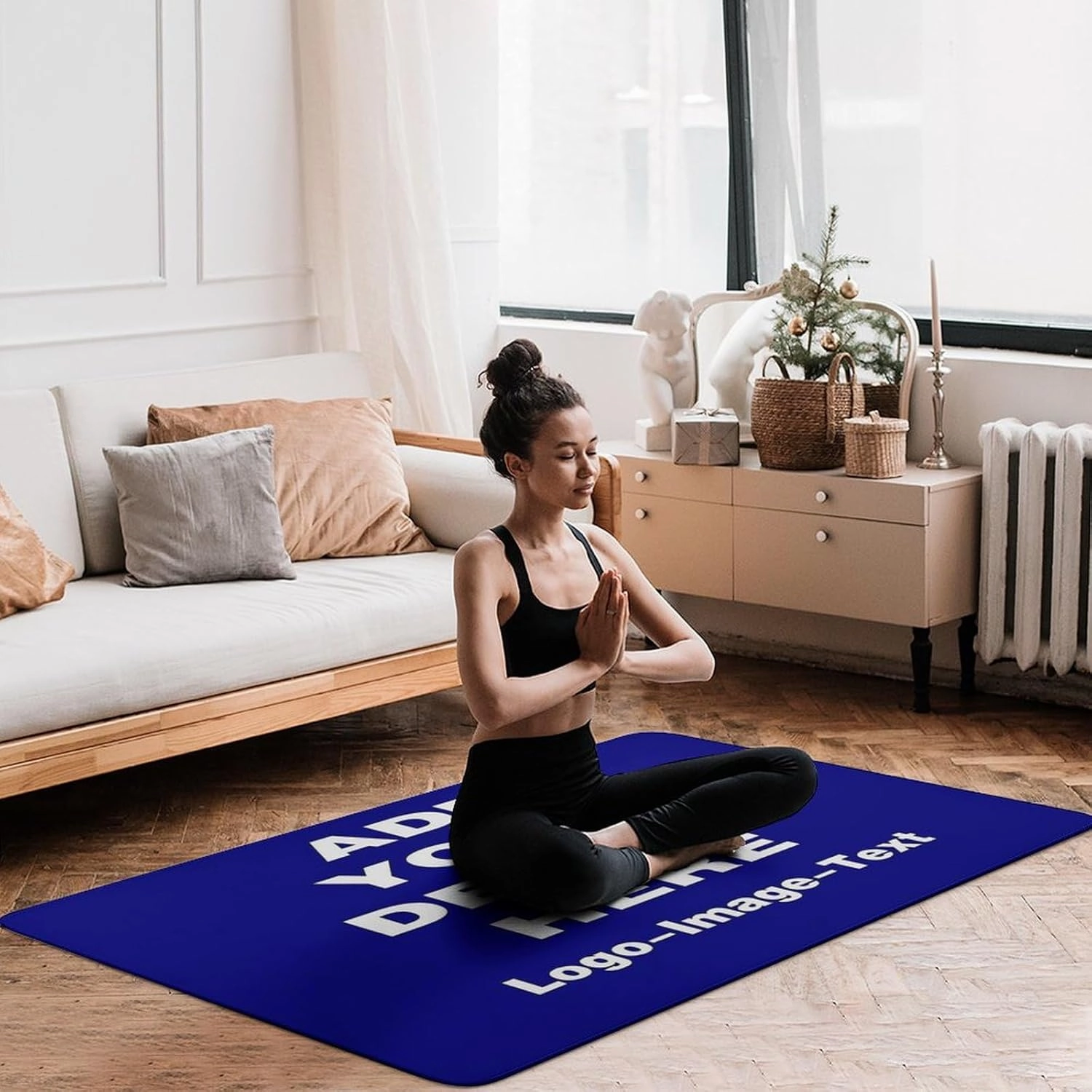 Custom Rugs with Your Own Photo Logo Personalized Door Mat Customized Non Slip Area Carpet Suitable for Living Rooms, Bedrooms, Dormitories, Navy