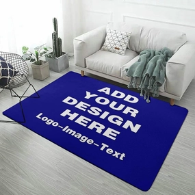 Custom Rugs with Your Own Photo Logo Personalized Door Mat Customized Non Slip Area Carpet Suitable for Living Rooms, Bedrooms, Dormitories, Navy
