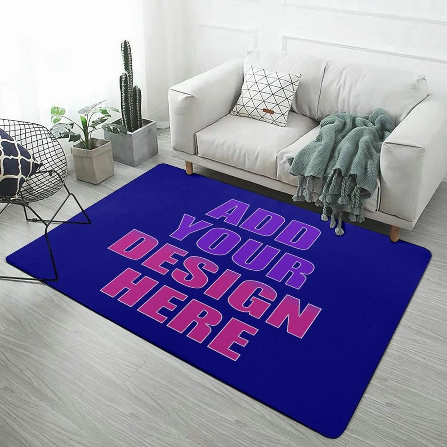 Custom Rugs with Your Own Photo Logo Personalized Door Mat Customized Non Slip Area Carpet Suitable for Living Rooms, Bedrooms, Dormitories, Navy