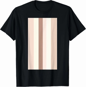 Cute Girly Beige Tan Striped Pattern Minimalist T-Shirt